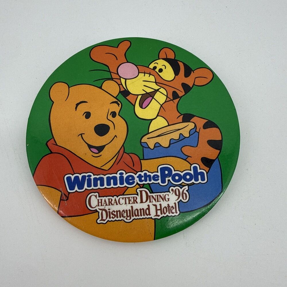 Vintage Walt Disney Disneyland Hotel Winnie The Pooh Pinback Button 1996 3"